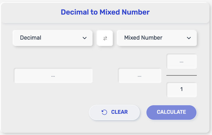 Decimal to Mixed Number Converter